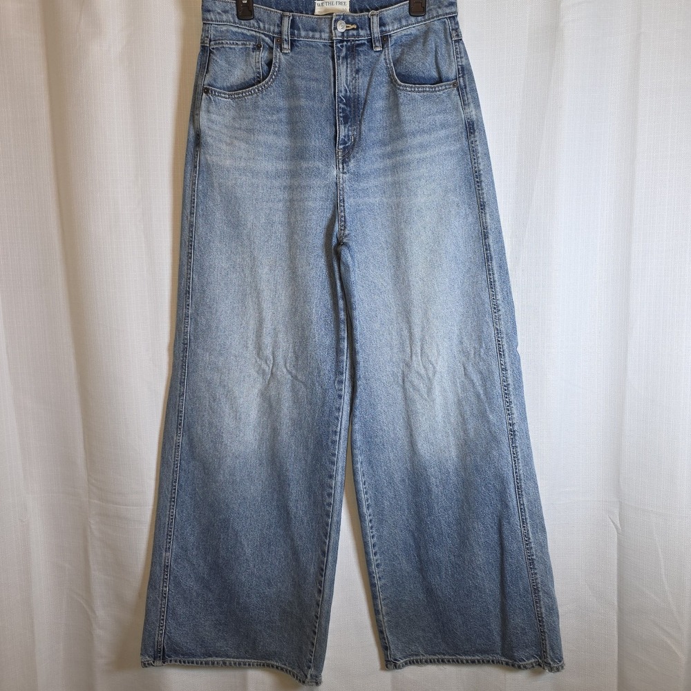 Free People We The Free Curvy Gia High Rise Wide Leg Jeans Womens Size 30